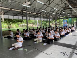 3. วันที่ 17 กรกฎาคม 2566 ฝ่ายกิจการนักศึกษา จัดกิจกรรมส่งเสริมคุณธรรม จริยธรรม สำหรับนักศึกษาชั้นปีที่ 1