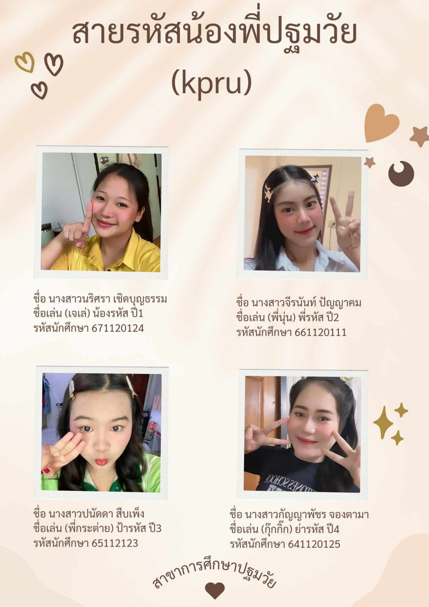 2. สายรหัสน้องพี่ปฐมวัย KPRU 2567