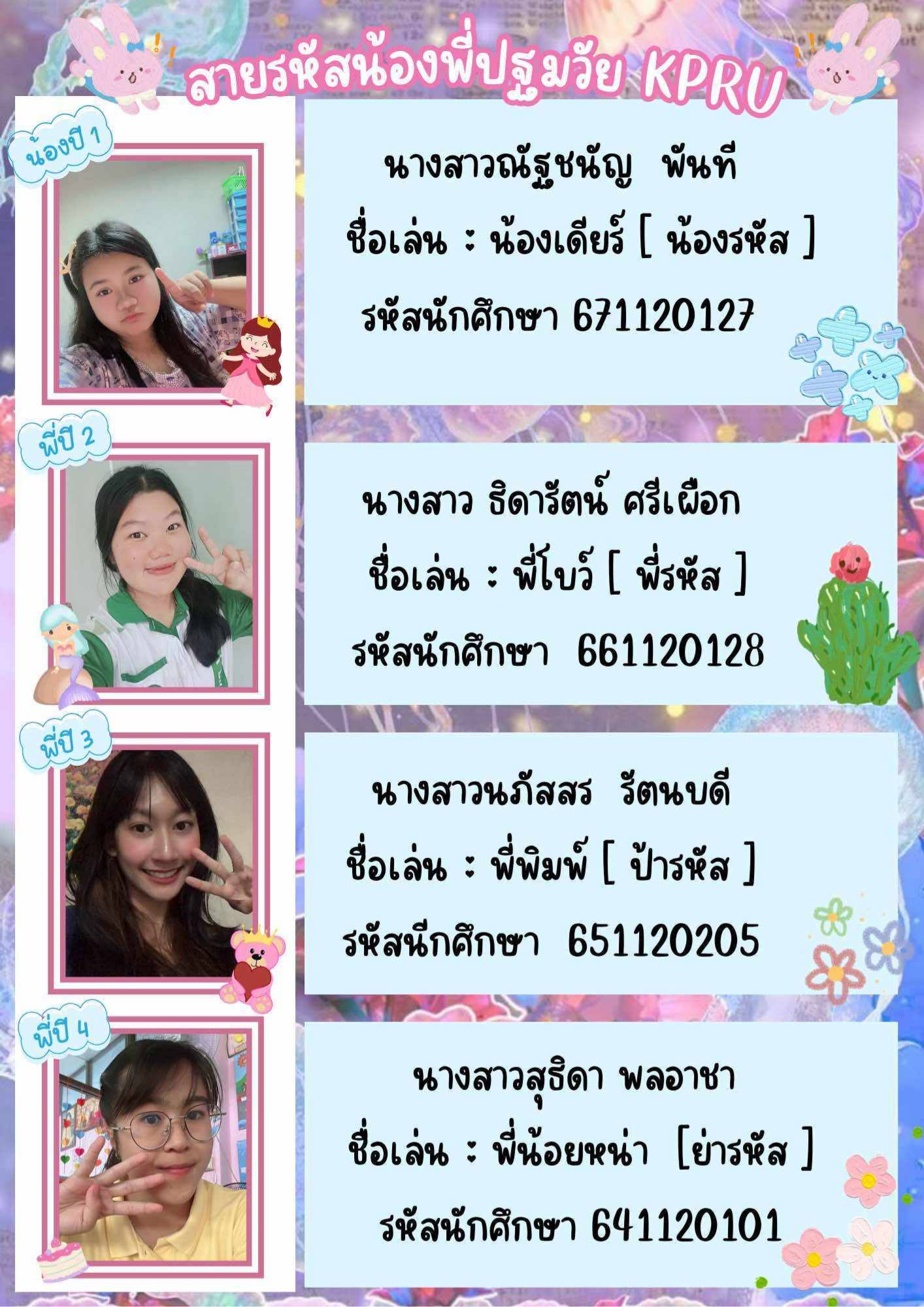 4. สายรหัสน้องพี่ปฐมวัย KPRU 2567