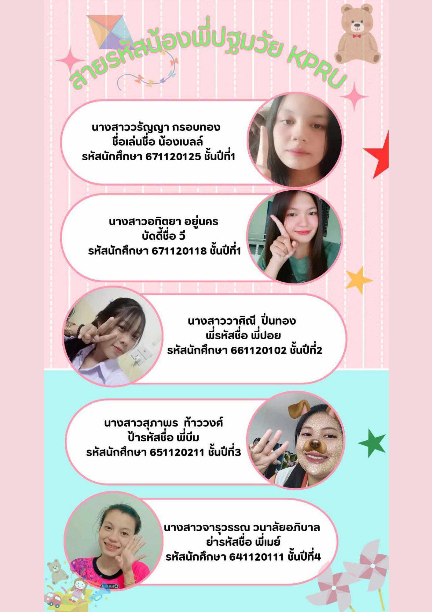 20. สายรหัสน้องพี่ปฐมวัย KPRU 2567