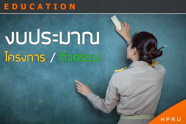งบประมาณโครงการ/กิจกรรม สาขาวิชา ปีงบประมาณ 2567