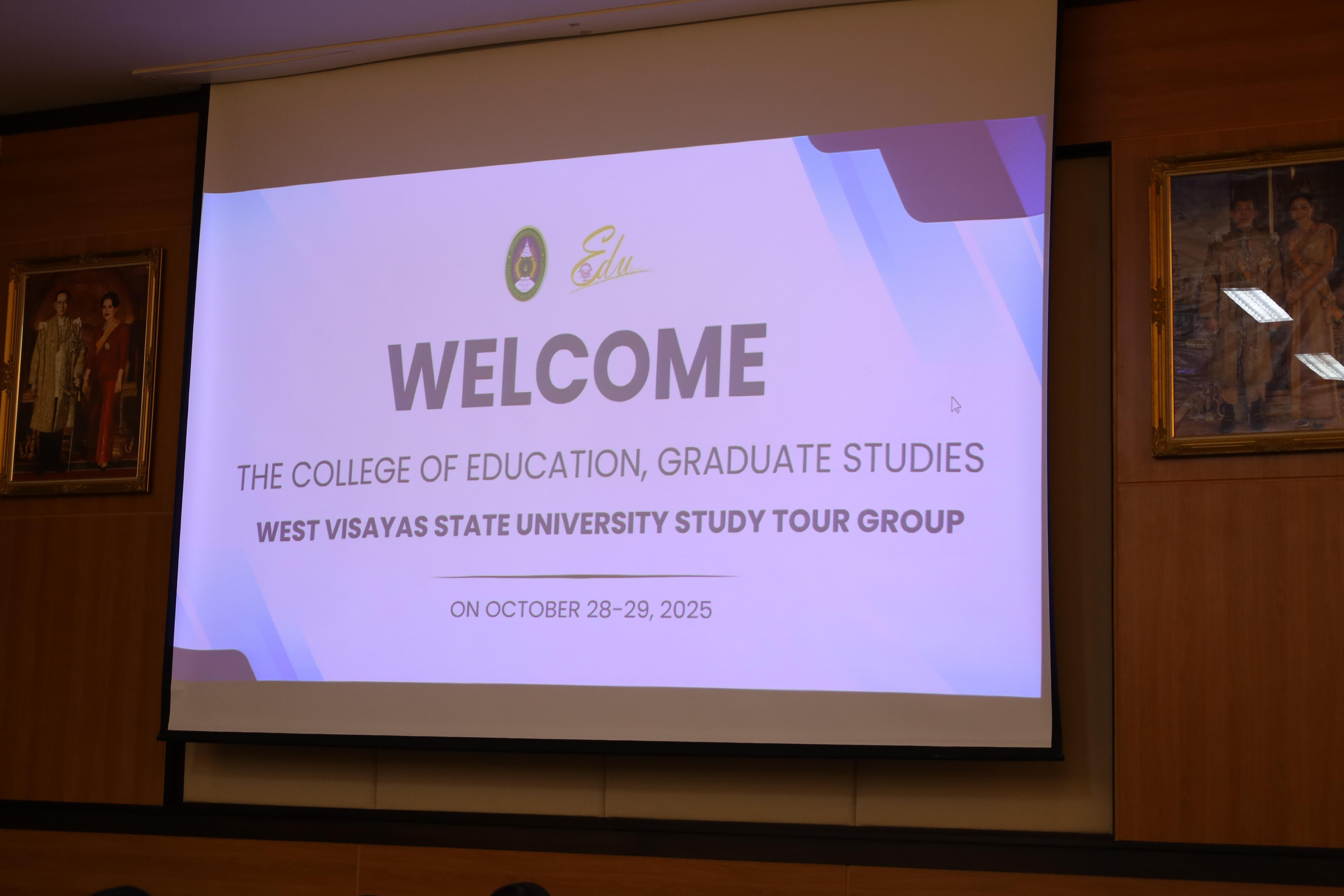 1. กิจกรรมแลกเปลี่ยนวัฒนธรรมเพื่อกำรเรียนรู้สำหรับคณาจารย์และนักศึกษาระดับบัณฑิตศึกษา คณะครุศาสตร์ ความร่วมมือกับ West Visayas State University ประจำปีการศึกษา 2568