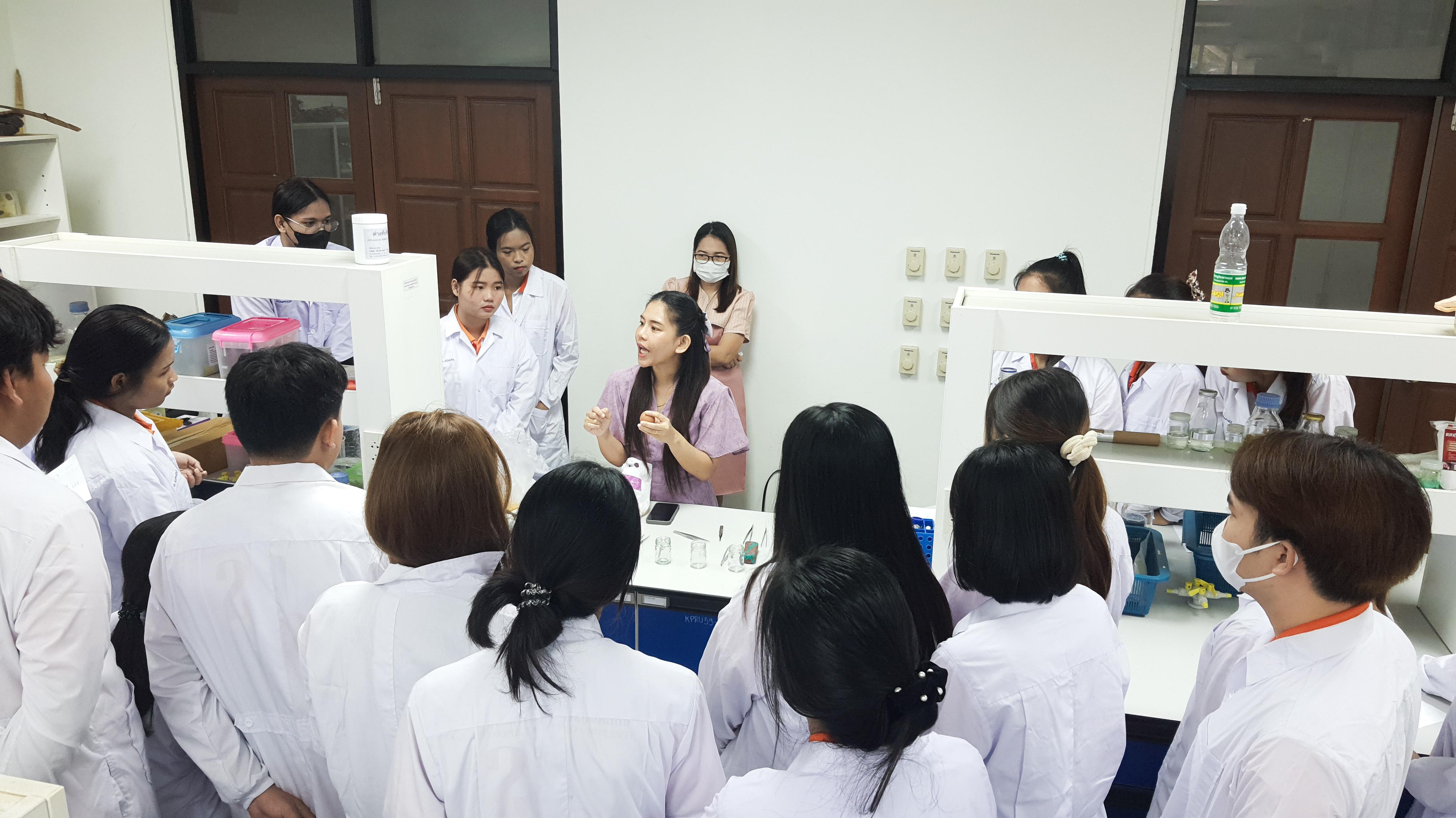 9. วันที่ 12 พฤศจิกายน 2667  ผศ.ดร.ปราณี เลิศแก้ว จัดการเรียนการสอนในรายวิชาวิทยาศาสตร์ชีวภาพของนักศึกษาโปรแกรมวิชาวิทยาศาสตร์ทั่วไป ชั้นปีที่ 3 ได้ทำแลปปฏิบัติการ เรื่องการแบ่งเซลล์แบบไมโอซิสของดอกกุ๋ยช่าย
